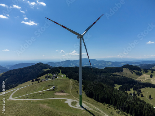 Wind turbine for energy production in Styria, Austria ( Sommeralm)