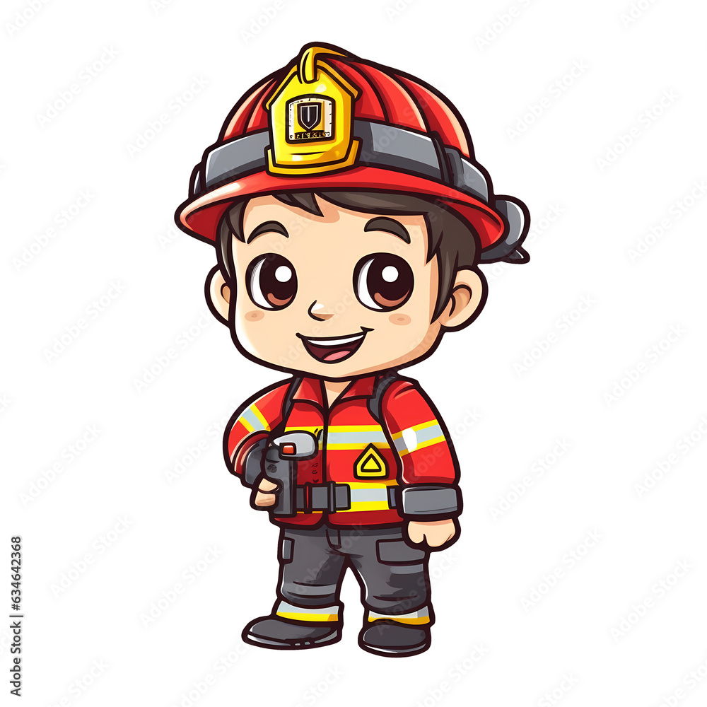 Cute Fireman Clipart Illustration Cute Fireman Clipart Illustration