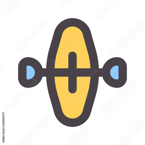 kayak flat line icon