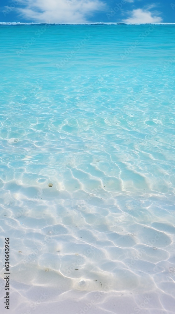 Fototapeta premium Tropical beach with white sand and turquoise sea water.Generative Ai