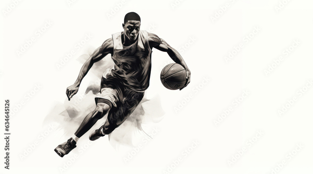  poster concept black athlete man playing basketball banner