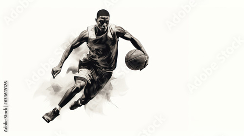  poster concept black athlete man playing basketball banner © Aksana