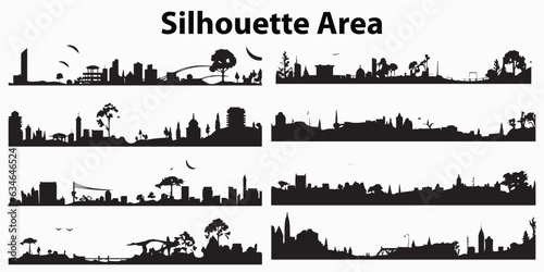 Silhouette Urban Area Vector illustration
