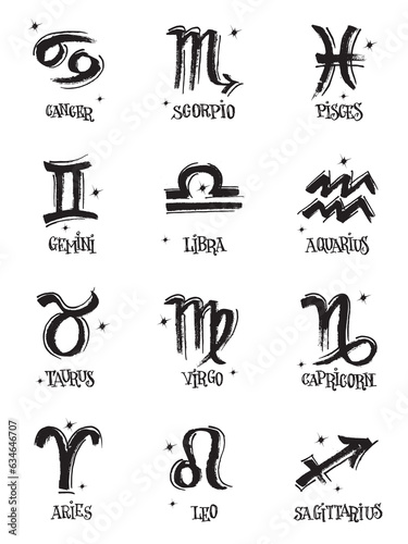 Zodiac Signs. Zodiac design. Horoscope. Astrology. Astronomy