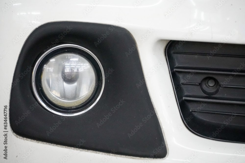 close up of car headlight