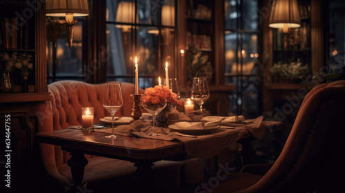 A candlelight dinner at a luxurious restaurant