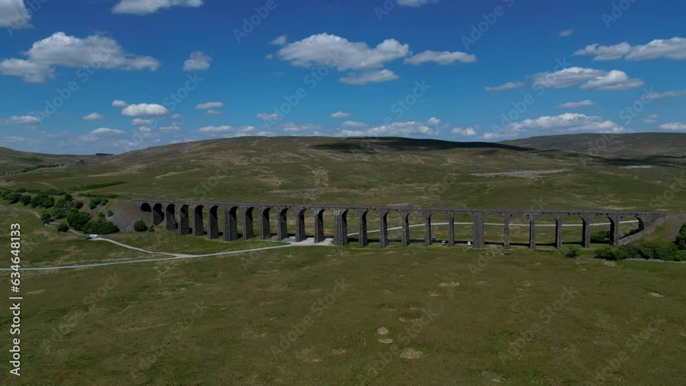 4K: Aerial Drone Video of Ribblehead Viaduct Railway bridge, in North Yorkshire, England UK. Stock Video Clip Footage. Circle 4K: Aerial Drone Video of Ribblehead Viaduct Railway bridge, in North Yorkshire, England UK. Stock Video Clip Footage. Circle