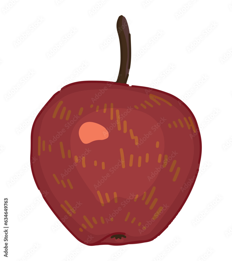 Clipart of apple fruit. Doodle of autumn garden harvest. Cartoon vector illustration isolated on white background. Clipart of apple fruit. Doodle of autumn garden harvest. Cartoon vector illustration isolated on white background.