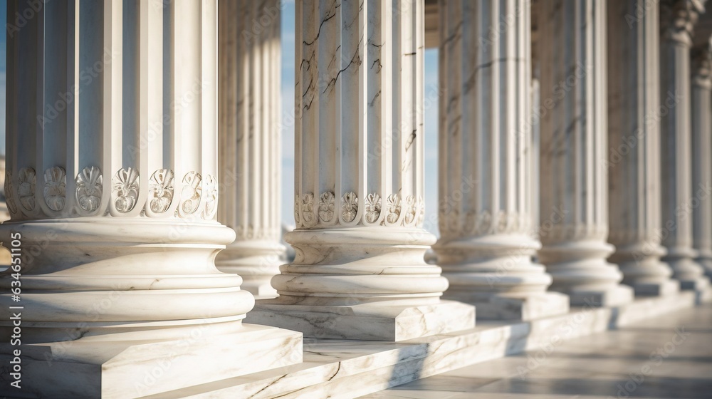 Details of the building of marble pillars. Created using generative AI technology. Details of the building of marble pillars. Created using generative AI technology.