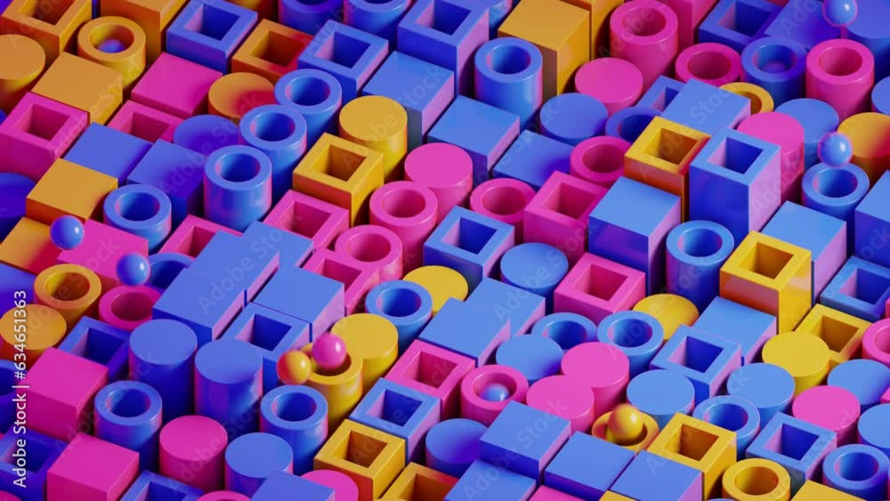 Colourful 3d abstract geomentry, geometric background, Loop Animated Background Colourful 3d abstract geomentry, geometric background, Loop Animated Background