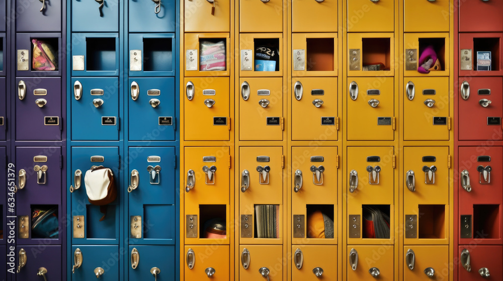 Various school lockers