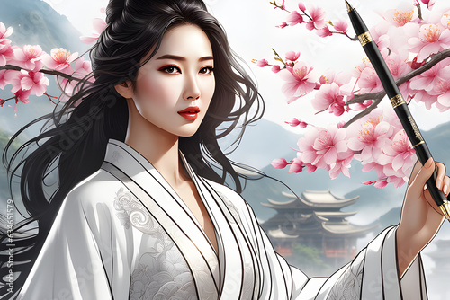 a beautiful Asian woman. Generative AI