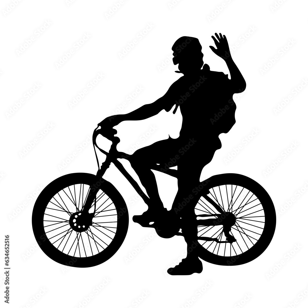 Obraz premium Cyclist Silhouette Vector Collection For Template Design Elements