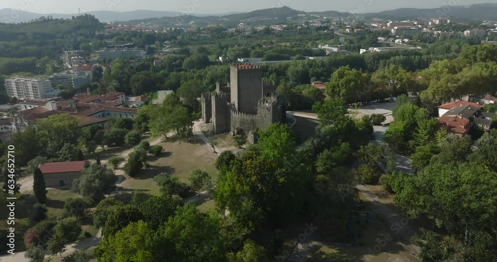 The Castle of Guimaraes in the municipality Guimaraes, Portugal The Castle of Guimaraes in the municipality Guimaraes, Portugal