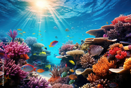 "Vibrant Coral Reef: Beauty, Complexity, and Fragility of Marine Life" 