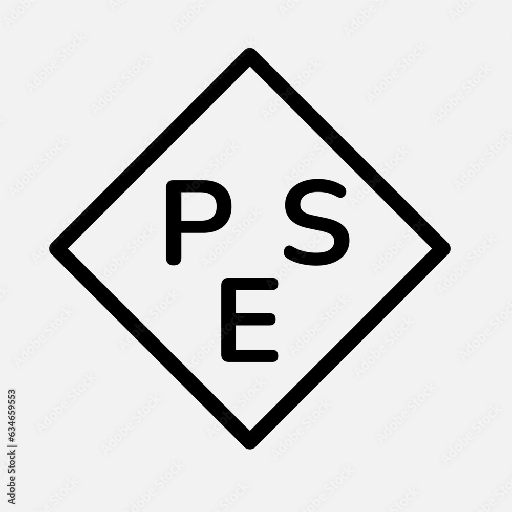 Japanese PSE diamond mark. Certification services sign. Vector illustration Japanese PSE diamond mark. Certification services sign. Vector illustration