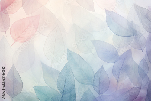 Textured pastel leaves or foliage creating a serene nature-inspired love background Generative AI