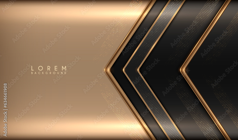 Simple black and gold geometric luxury background Stock Vector | Adobe