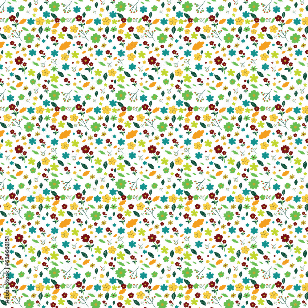 pattern design with different flower and leaf combination.
