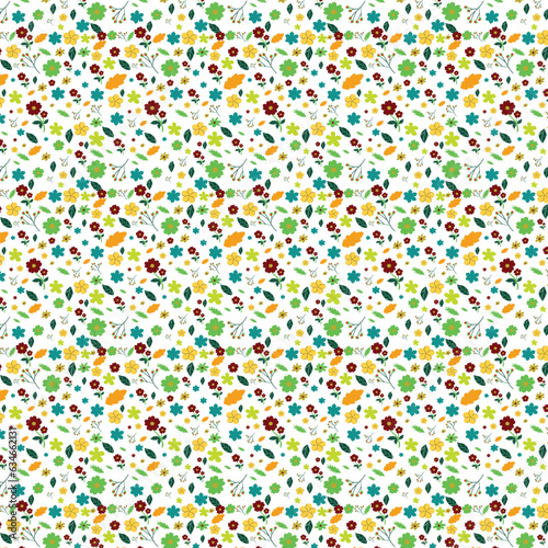 pattern design with different flower and leaf combination.
