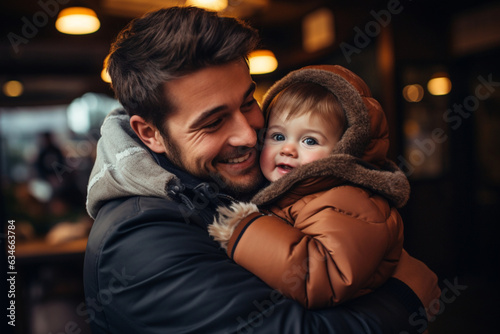 Parent and child in warm clothing © Ari