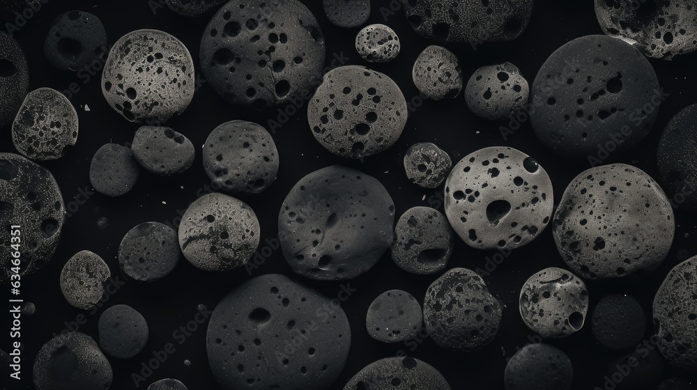 Obraz premium Charcoal Spots on Black Background