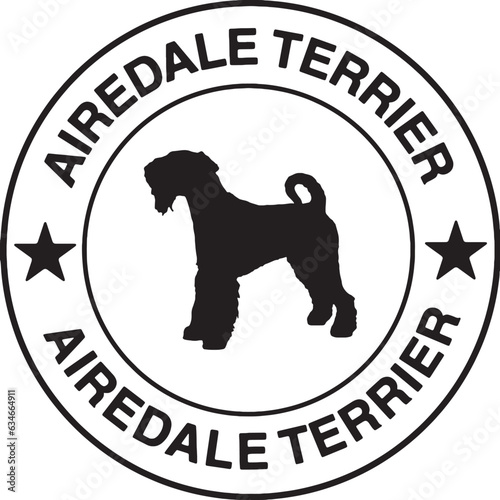 Airedale Terrier Dog Circle Badge Vector