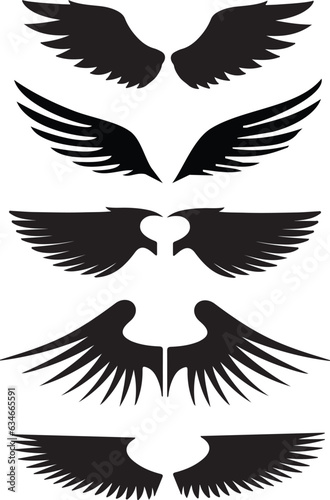 Angel Wings Silhouette Vector Pack photo