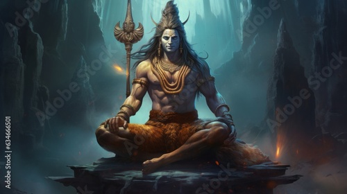 The hindu god shiva.generative ai
 photo
