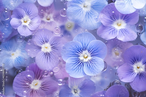 flower violets background  summer  bright summer fresh flowers with water drops  in blur  fog  flower background for phone  AI generated