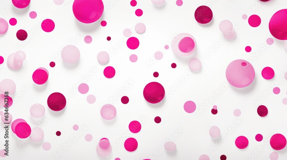 Fuchsia Spots on White Background.