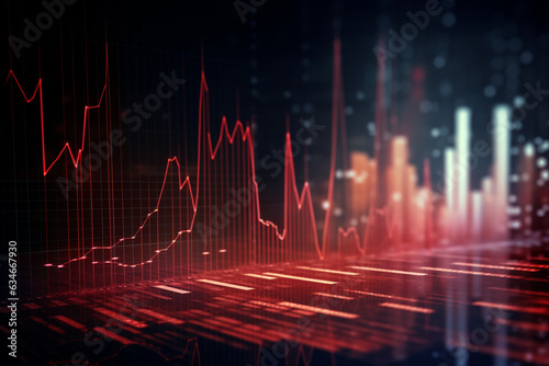 Finance stock market graph data.financial analytics and Business concept.Created with Generative AI technology.