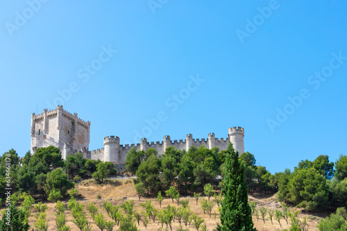 Spanish medieval stone castle on a hill