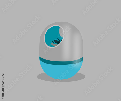 Vector illustration of car air freshener in gray and blue color.
