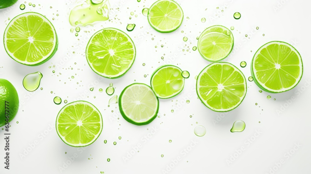 Lime Spots on White Background Lime Spots on White Background