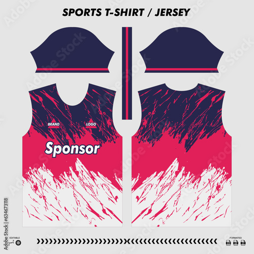 Vector t-shirt sport design, sublimation jersey