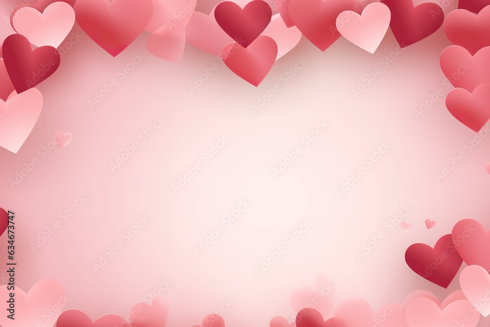 Bright paper hearts on pink background with space for text, love symbols Valentines Day, wedding invitations, Mother day, birthday greeting card design Generative AI Bright paper hearts on pink background with space for text, love symbols Valentines Day, wedding invitations, Mother day, birthday greeting card design Generative AI