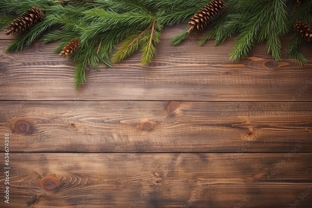 christmas background with decorated with cones and fir branches christmas background with decorated with cones and fir branches