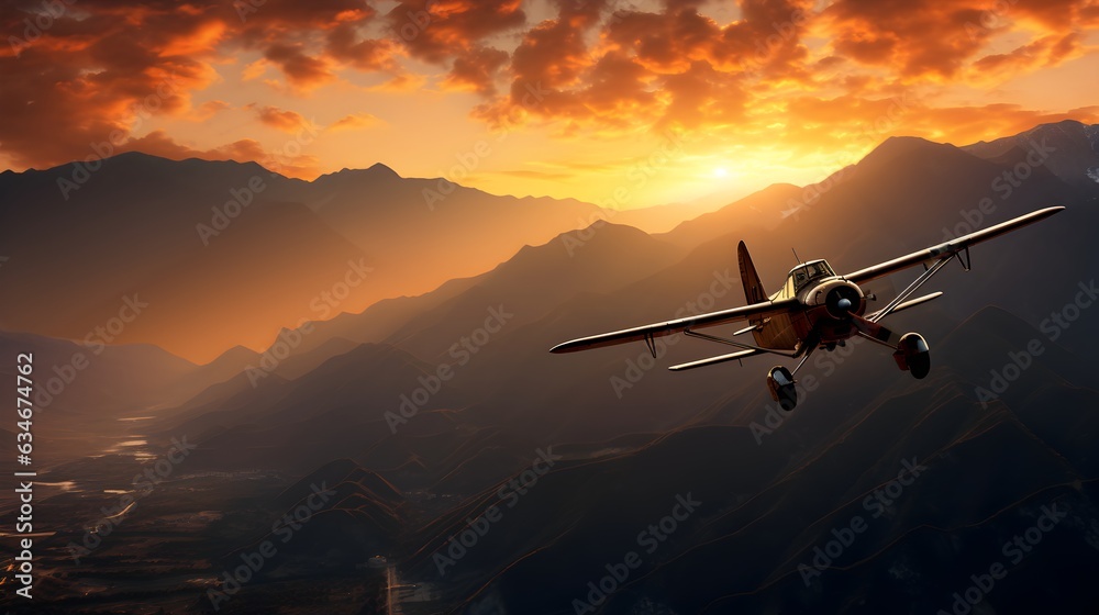The plane on a background of the sky The plane on a background of the sky
