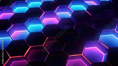 Neon Hexagons Background