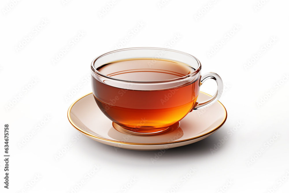 Cup of tea isolated on white, made by ai - obrazy, fototapety, plakaty 