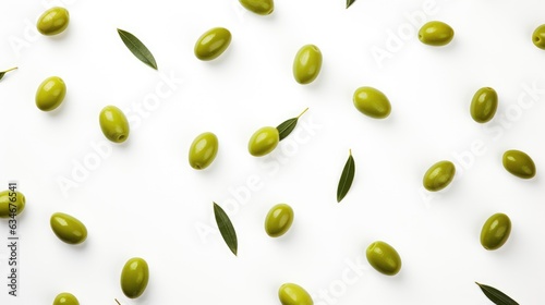 Olive Spots on White Background.