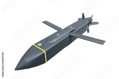 Storm Shadow cruise missile isolated on white background - 3d rendering