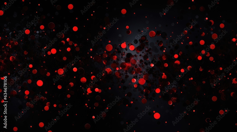 Red Spots on Black Background.