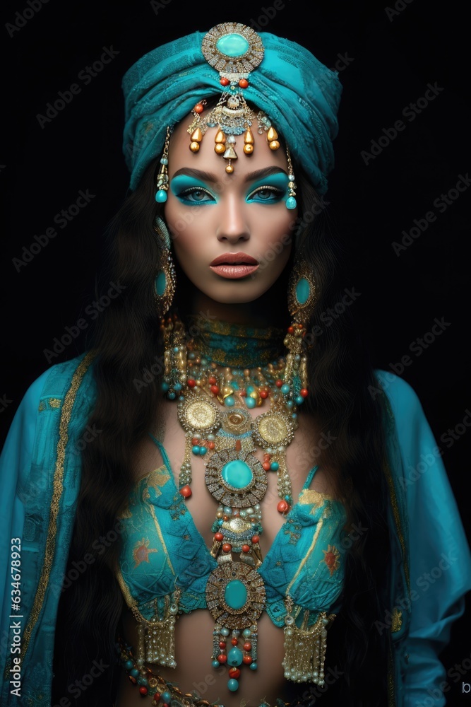 Rich and Diverse Cultural Costume with an Indian Inspiration. A fictional character created by Generated AI Rich and Diverse Cultural Costume with an Indian Inspiration. A fictional character created by Generated AI