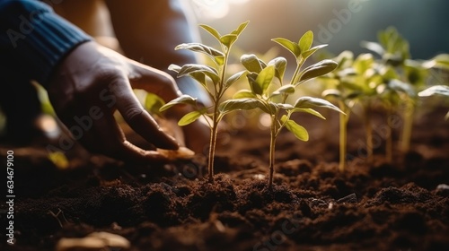 Person planting a plant, Plant for the earth.