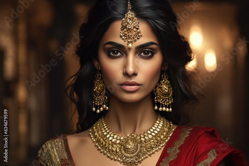 Gorgeous Indian Woman in Traditional Attire. A fictional character created by Generated AI