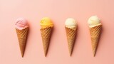 Colorfull ice cream on minimal background