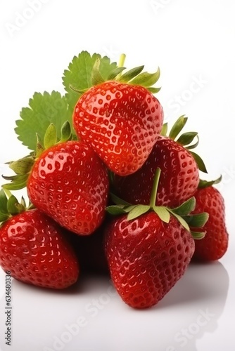 Fresh strawberries, Strawberries on white background.