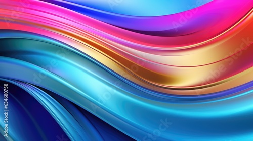 Waves of Bright Multicolored Chrome